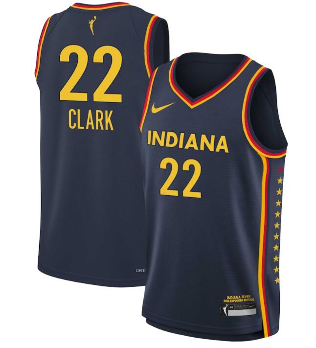 Youth Indiana Fever Caitlin Clark #22 Nike Navy 2024 WNBA Draft Explorer Edition Victory Player Jersey