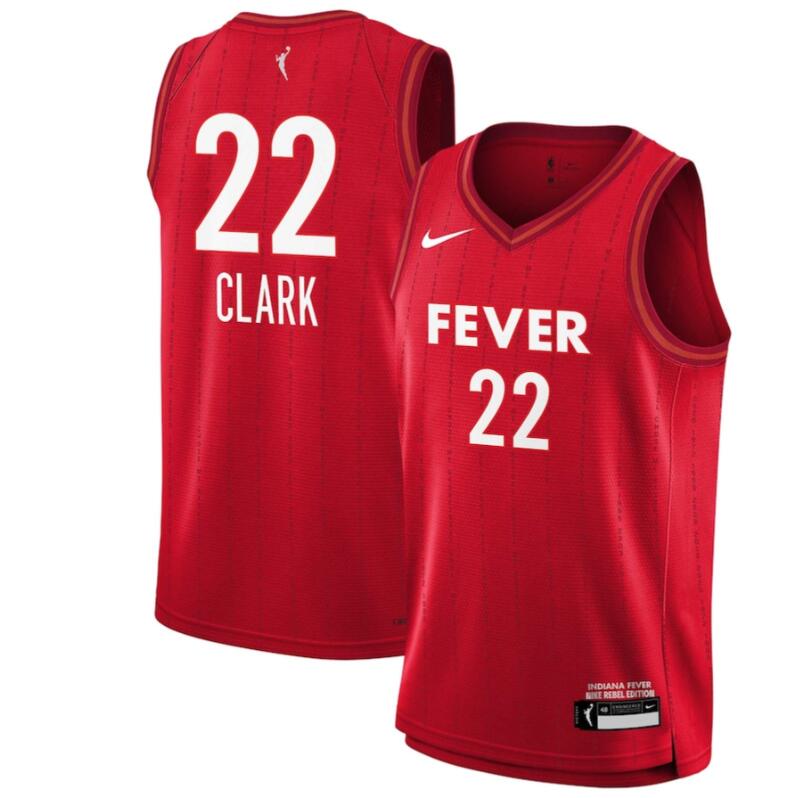 Youth Indiana Fever Caitlin Clark #22 Nike Red 2024 WNBA Draft Rebel Edition Victory Player Jersey