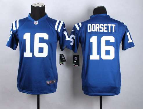 Youth Indianapolis Colts #16 Phillip Dorsett Nike Blue Game Jersey