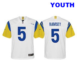 Youth Jalen Ramsey Game Rams #5 White nike Jersey