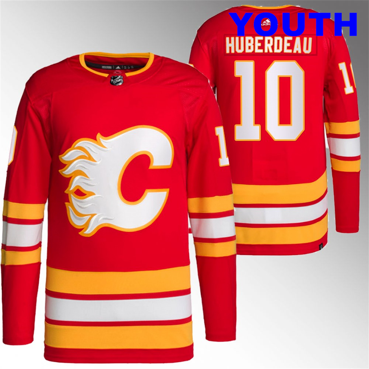 Youth Jonathan Huberdeau Calgary Flames #10 Red Primegreen Authentic Home Jersey