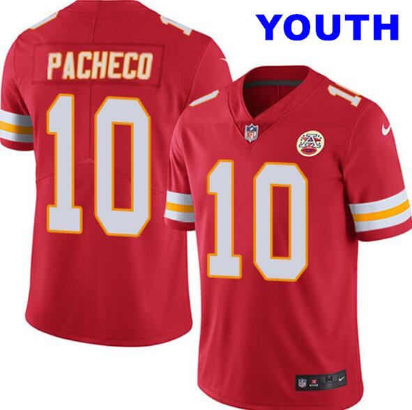 Youth Kansas City Chiefs #10 Isiah Pacheco Red Vapor Untouchable Limited Stitched Football Jersey