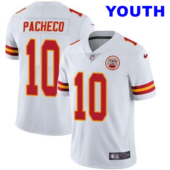 Youth Kansas City Chiefs #10 Isiah Pacheco White Vapor Untouchable Limited Stitched Football Jersey