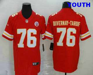 Youth Kansas City Chiefs #76 Laurent Duvernay-Tardif Red Vapor Untouchable kids jersey