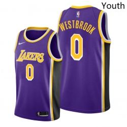 Youth Lakers Russell Westbrook 2021 trade purple statement edition jersey