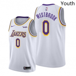 Youth Lakers Russell Westbrook 2021 trade white association edition jersey