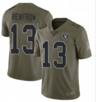 Youth Las Vegas Raiders #13 Hunter Renfrow Olive Stitched Football Limited 2017 Salute to Service Jersey