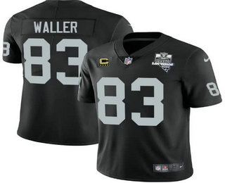Youth Las Vegas Raiders #83 Darren Waller Black 2020 Inaugural Season With C Patch Vapor Limited Stitched NFL Jersey