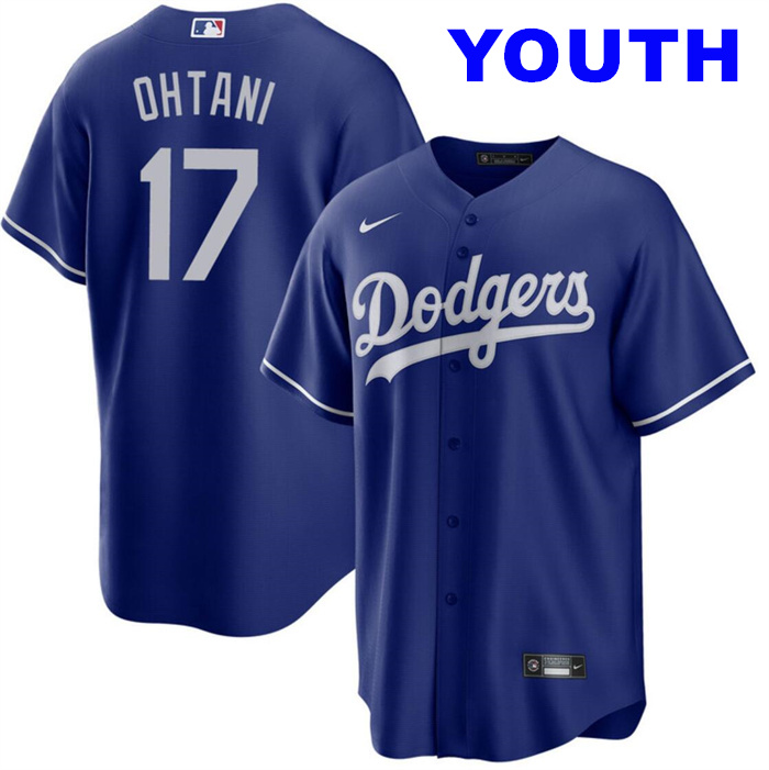 Youth Los Angeles Dodgers #17 Shohei Ohtani Blue Cool Base Stitched Jersey