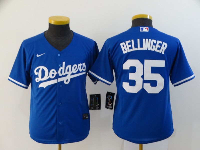 Youth Los Angeles Dodgers #35 Cody Bellinger Blue Stitched MLB Cool Base Nike Jersey