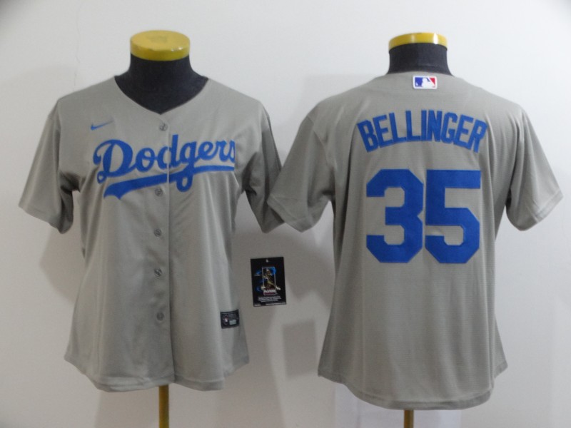Youth Los Angeles Dodgers #35 Cody Bellinger Gray Stitched MLB Cool Base Nike Jersey