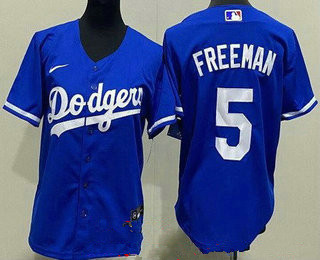 Youth Los Angeles Dodgers #5 Freddie Freeman Blue Cool Base Jersey