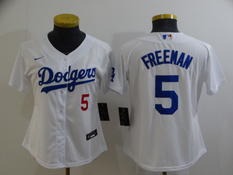 Youth Los Angeles Dodgers #5 Freddie Freeman White 2022 Number Cool Base Stitched Nike Jersey