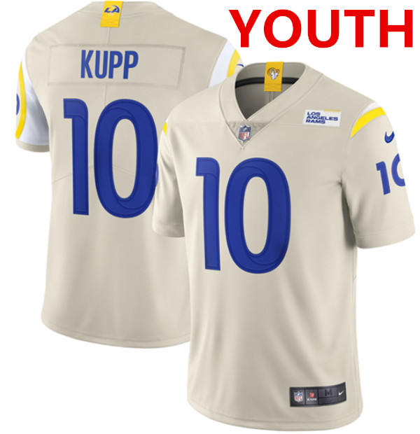 Youth Los Angeles Rams #10 Cooper Kupp 2020 Bone Vapor Limited Stitched NFL Jersey