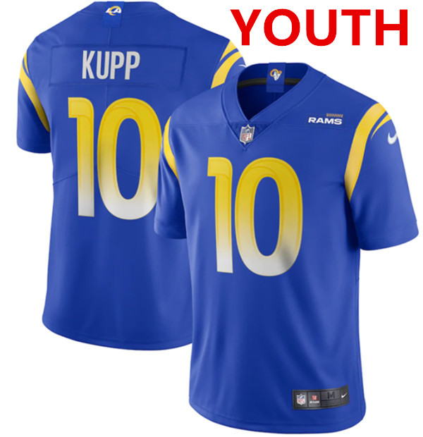 Youth Los Angeles Rams #10 Cooper Kupp 2020 Royal Vapor Limited Stitched NFL Jersey