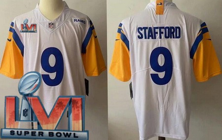 Youth Los Angeles Rams #9 Matthew Stafford Limited White Alternate 2022 Super Bowl LVI Bound Vapor Jersey