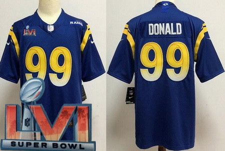 Youth Los Angeles Rams #99 Aaron Donald Limited Royal 2022 Super Bowl LVI Bound Vapor Jersey