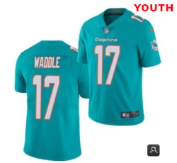 Youth Miami Dolphins #17 Jaylen Waddle Aqua 2021 Vapor Untouchable Limited Stitched NFL green Jersey