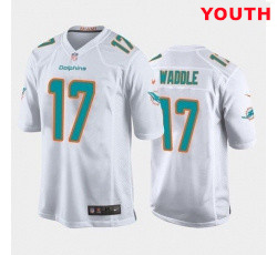 Youth Miami Dolphins #17 Jaylen Waddle White Jersey
