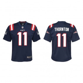 Youth New England Patriots #11 Tyquan Thornton Navy Game Jersey