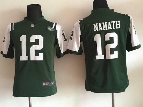 Youth New York Jets #12 Joe Namath Nike Green Game Jersey
