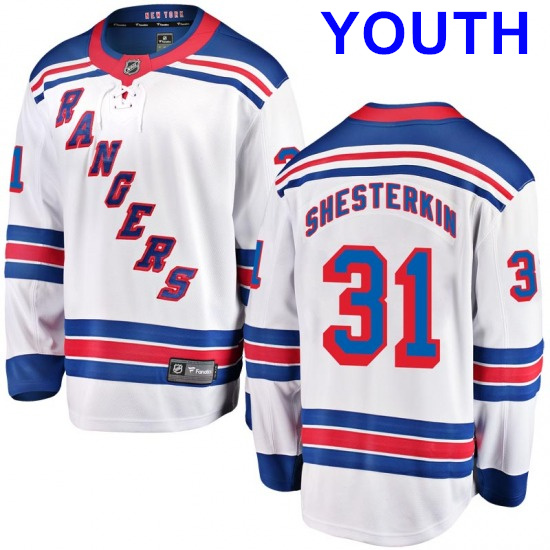 Youth New York Rangers #31 Igor Shesterkin White Home Stitched Jersey