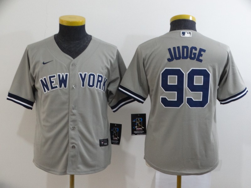 Youth New York Yankees #99 Aaron Judge Gray Stitched MLB Cool Base Nike Jersey