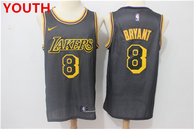 Youth Nike Lakers #8 Kobe Bryant Black City Edition Swingman Jersey