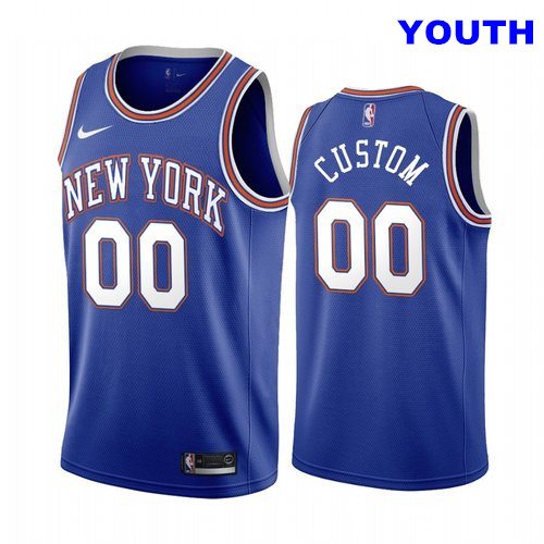 Youth Nike New York Knicks Custom Navy 2019-20 Statement Edition NBA Kids Jersey