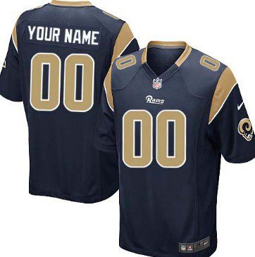 Youth Nike St. Louis Rams Customized Navy Blue Game Jersey