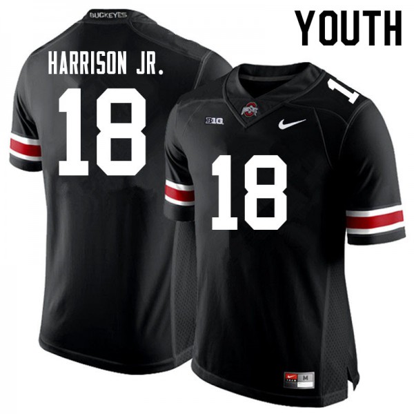 Youth OSU Ohio State Buckeyes #18 Marvin Harrison Jr. Black Embroidery Jerseys