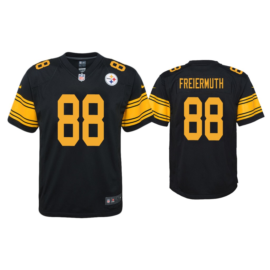 Youth Pat Freiermuth Steelers #88 Color Rush Game Jersey Black