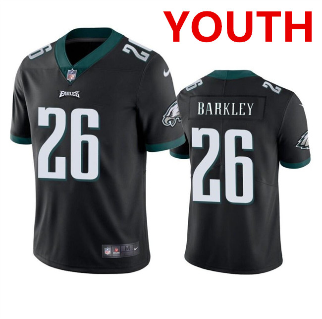 Youth Philadelphia Eagles #26 Saquon Barkley Black Vapor Untouchable Limited Football Stitched Jersey