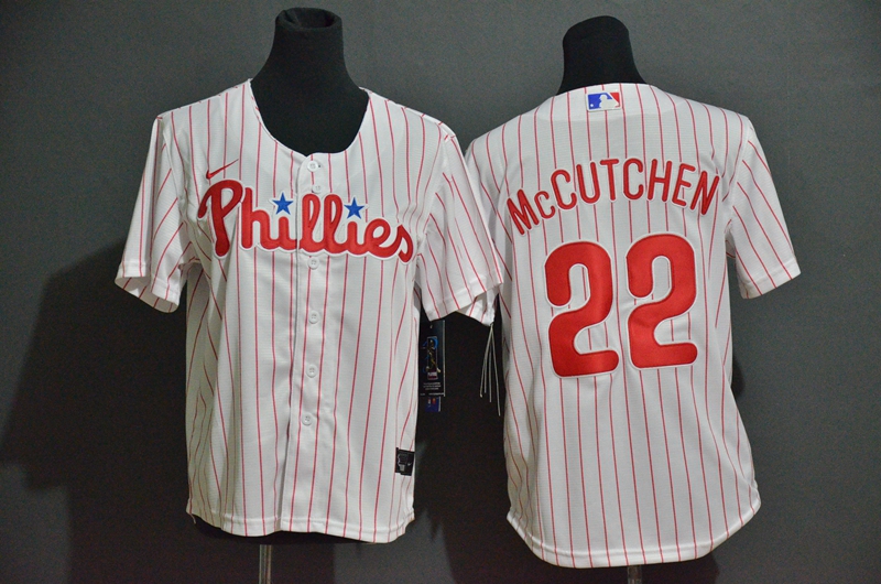 Youth Philadelphia Phillies #17 Andrew McCutchen White Stitched MLB Cool Base Nike Jersey