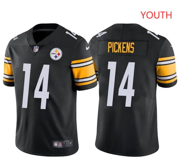 Youth Pittsburgh Steelers #14 George Pickens Black Vapor Untouchable Limited Stitched Jersey