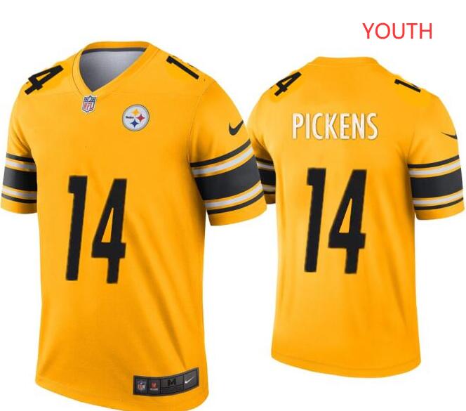 Youth Pittsburgh Steelers #14 George Pickens Nike Gold Inverted Game Jersey