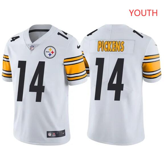 Youth Pittsburgh Steelers #14 George Pickens White Vapor Untouchable Limited Stitched Jersey