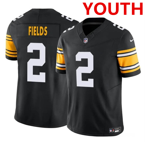 Youth Pittsburgh Steelers #2 Justin Fields Black F.U.S.E. Vapor Untouchable Limited Football Stitched Jersey