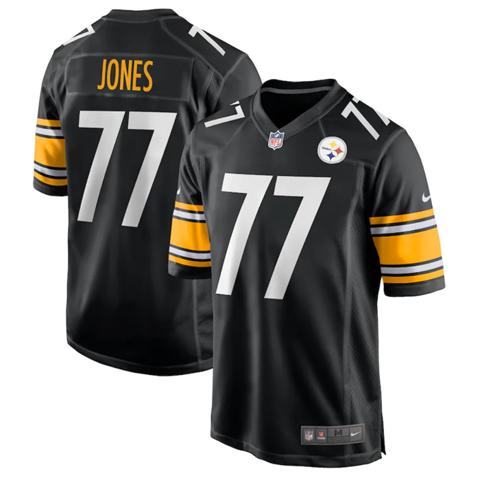 Youth Pittsburgh Steelers #77 Broderick Jones Black 2023 Draft Stitched Game Jersey