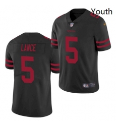 Youth San Francisco 49ers #5 Trey Lance Jersey Black 2021 Limited Football