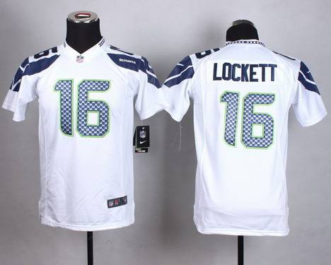 Youth Seattle Seahawks #16 Tyler Lockett Nike White Game Jersey