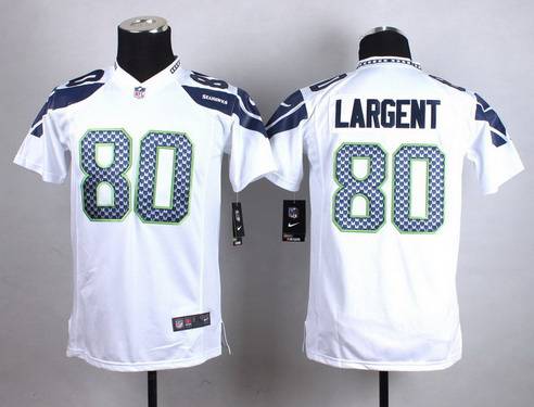 Youth Seattle Seahawks #80 Steve Largent Nike White Game Jersey