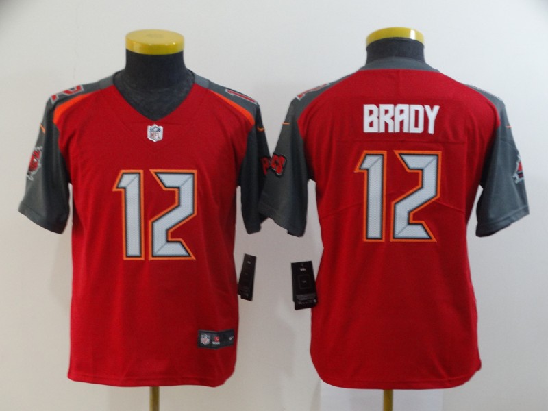 Youth Tampa Bay Buccaneers #12 Tom Brady Red 2020 Vapor Untouchable Stitched NFL Nike Limited Jersey