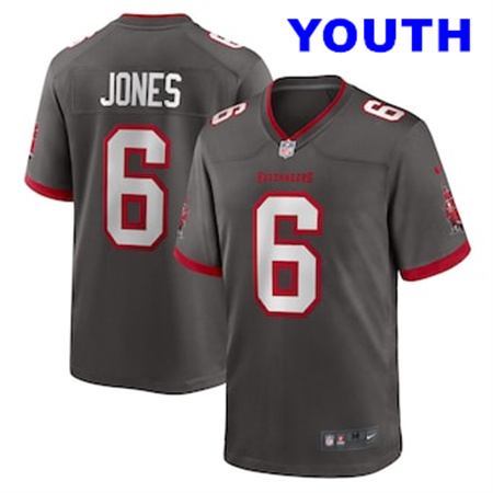 Youth Tampa Bay Buccaneers #6 Julio Jones Nike Pewter Player Game Jersey