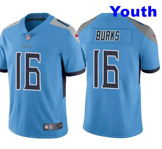 Youth Tennessee Titans #16 Treylon Burks Blue Vapor Untouchable Stitched Jersey