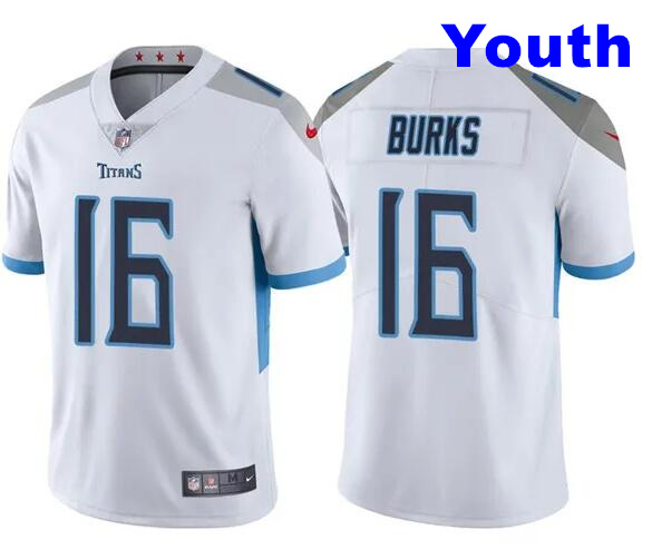 Youth Tennessee Titans #16 Treylon Burks White Vapor Untouchable Stitched Jersey