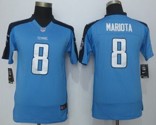 Youth Tennessee Titans #8 Marcus Mariota Nike Light Blue Limited Jersey