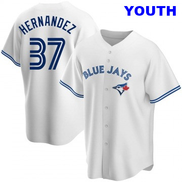 Youth Teoscar Hernandez Toronto Blue Jays #37 Replica White Home Jersey