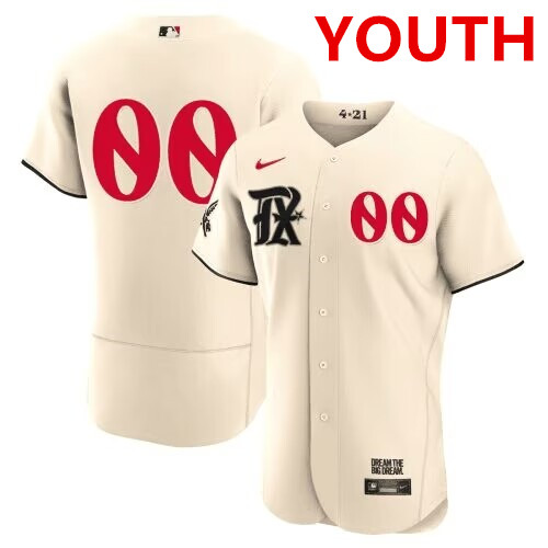 Youth Texas Rangers Customized Cream 2023 City Connect Stitched Baseball Jersey