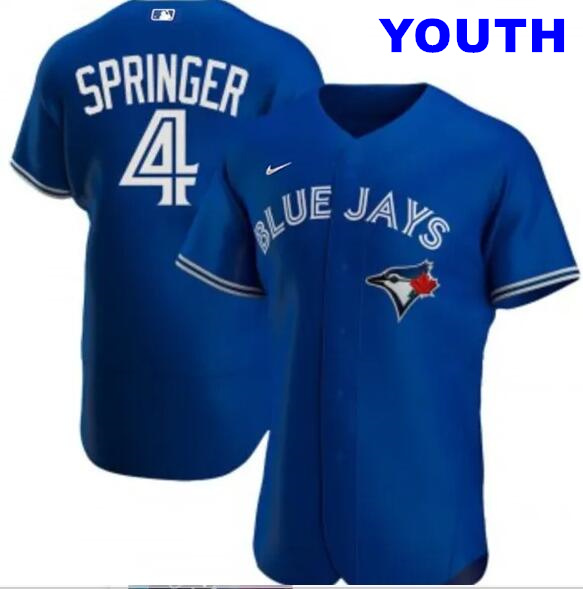 Youth Toronto Blue Jays #4 George Springer Royal Stitched Kids Jersey